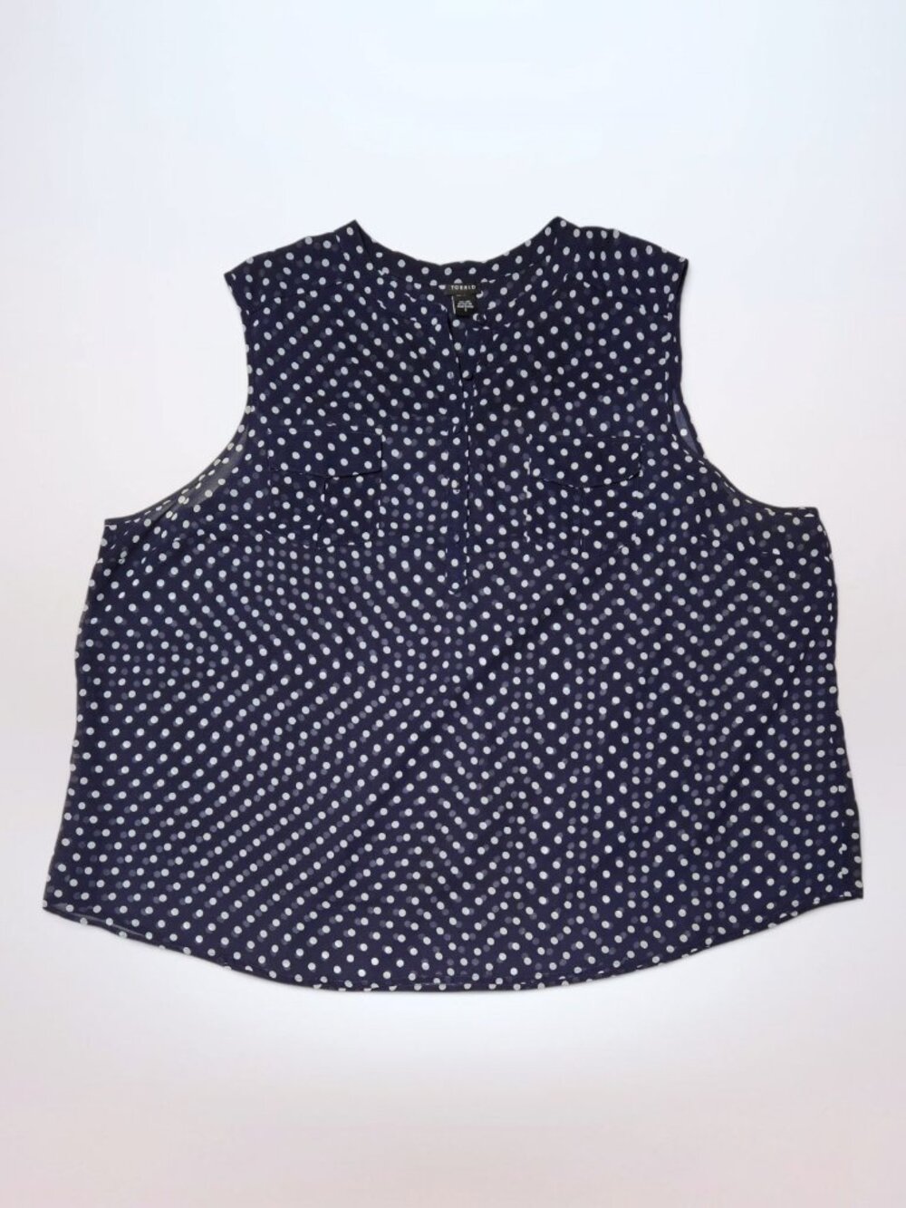 Torrid Navy White Polka Dot Sleeveless Blouse (Size 5X)